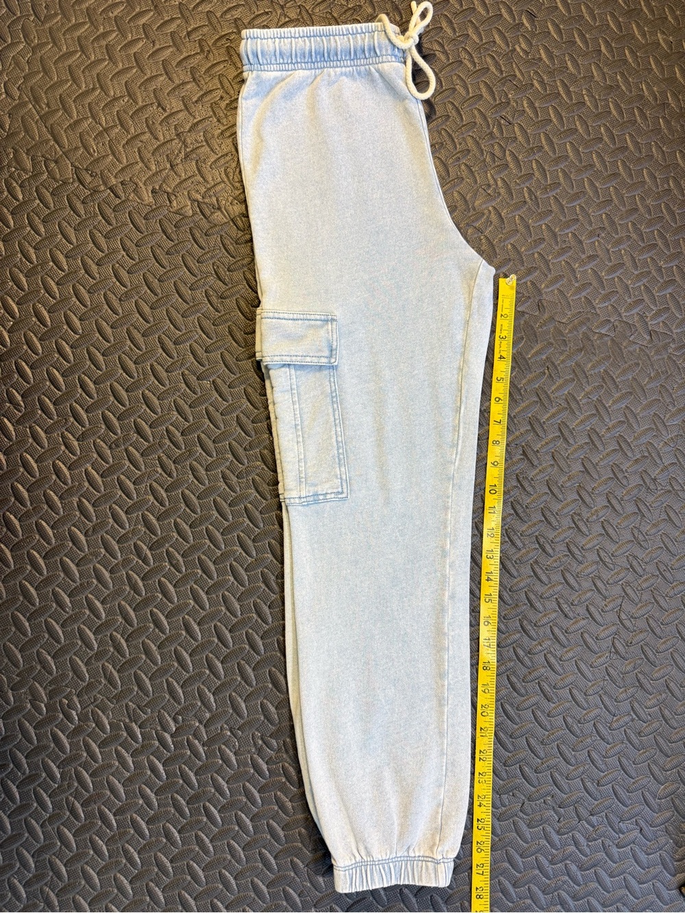 Z Supply Cargo Jogger Pants Small Blue Washed Drawstring Utility Sweatpants - Picture 6 of 9